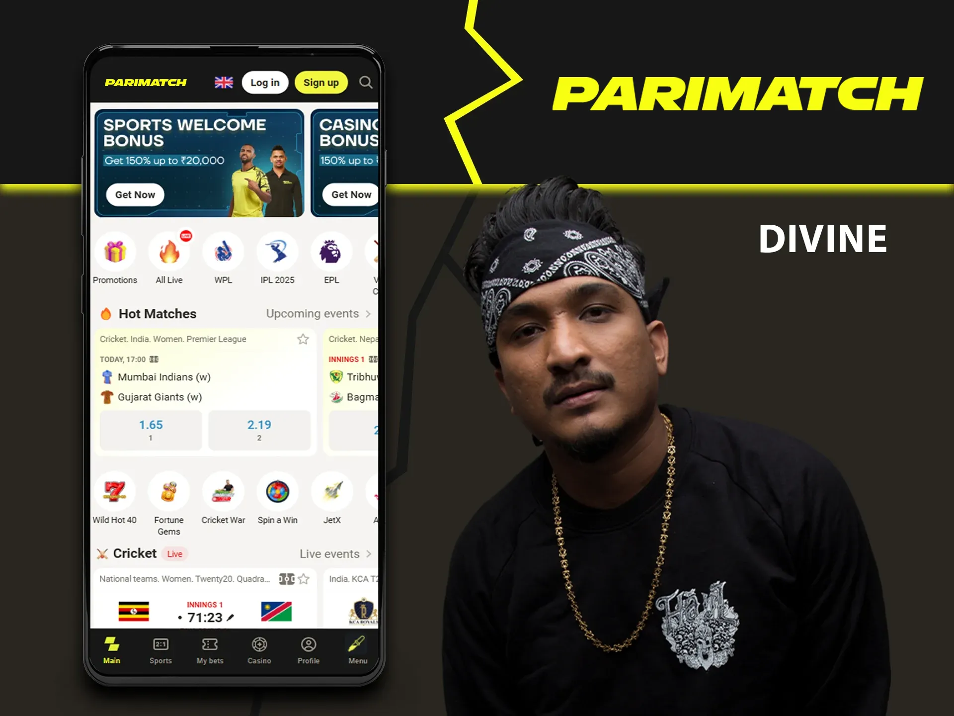 Indian rapper Divine has partnered with bookmaker Parimatch.