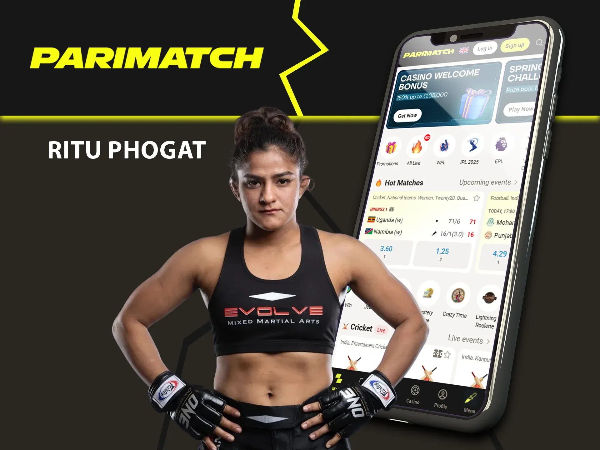 Ritu Fogat is the official ambassador of Parimatch.