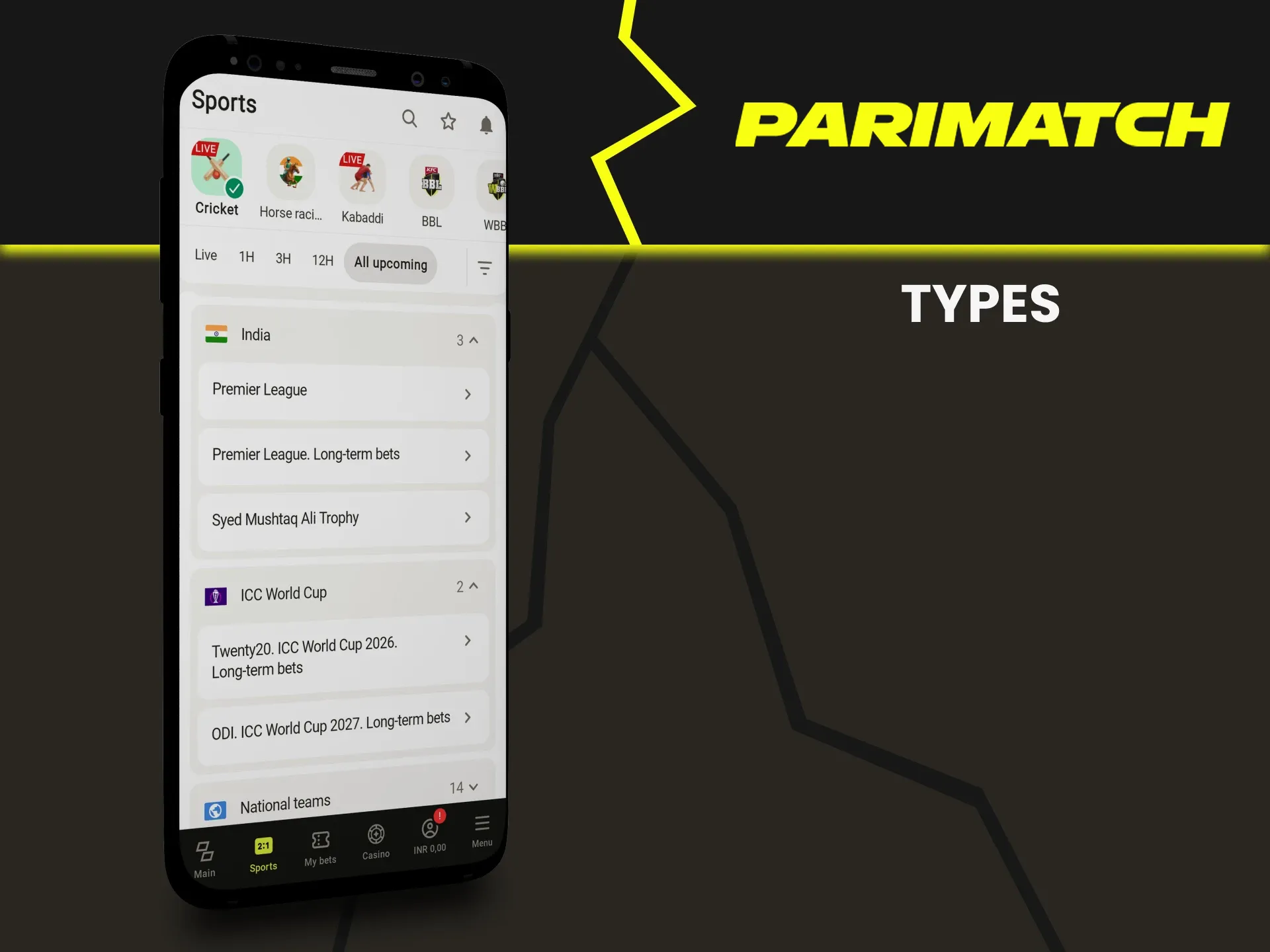 Choose your option for betting on cricket with Parimatch.