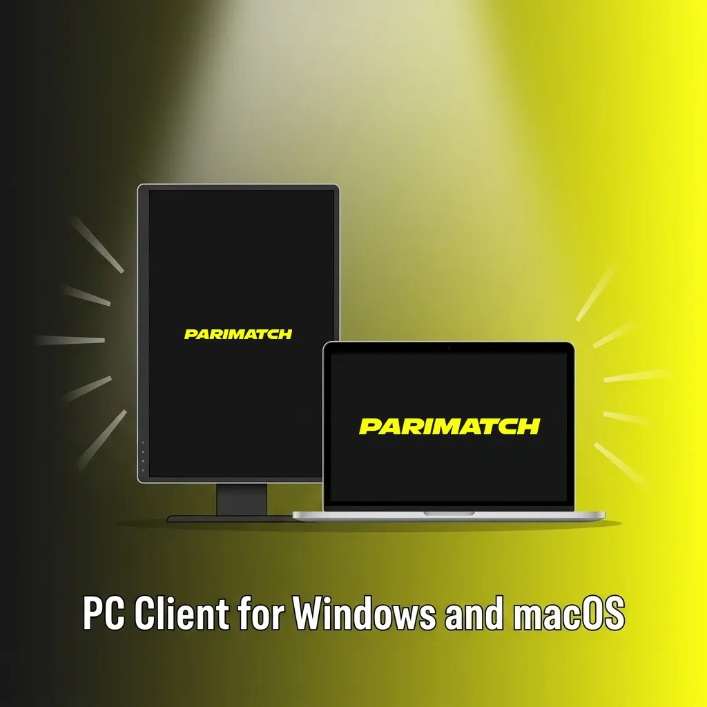 Parimatch PC client on browser for Windows and macOS showing sports betting and casino games interface