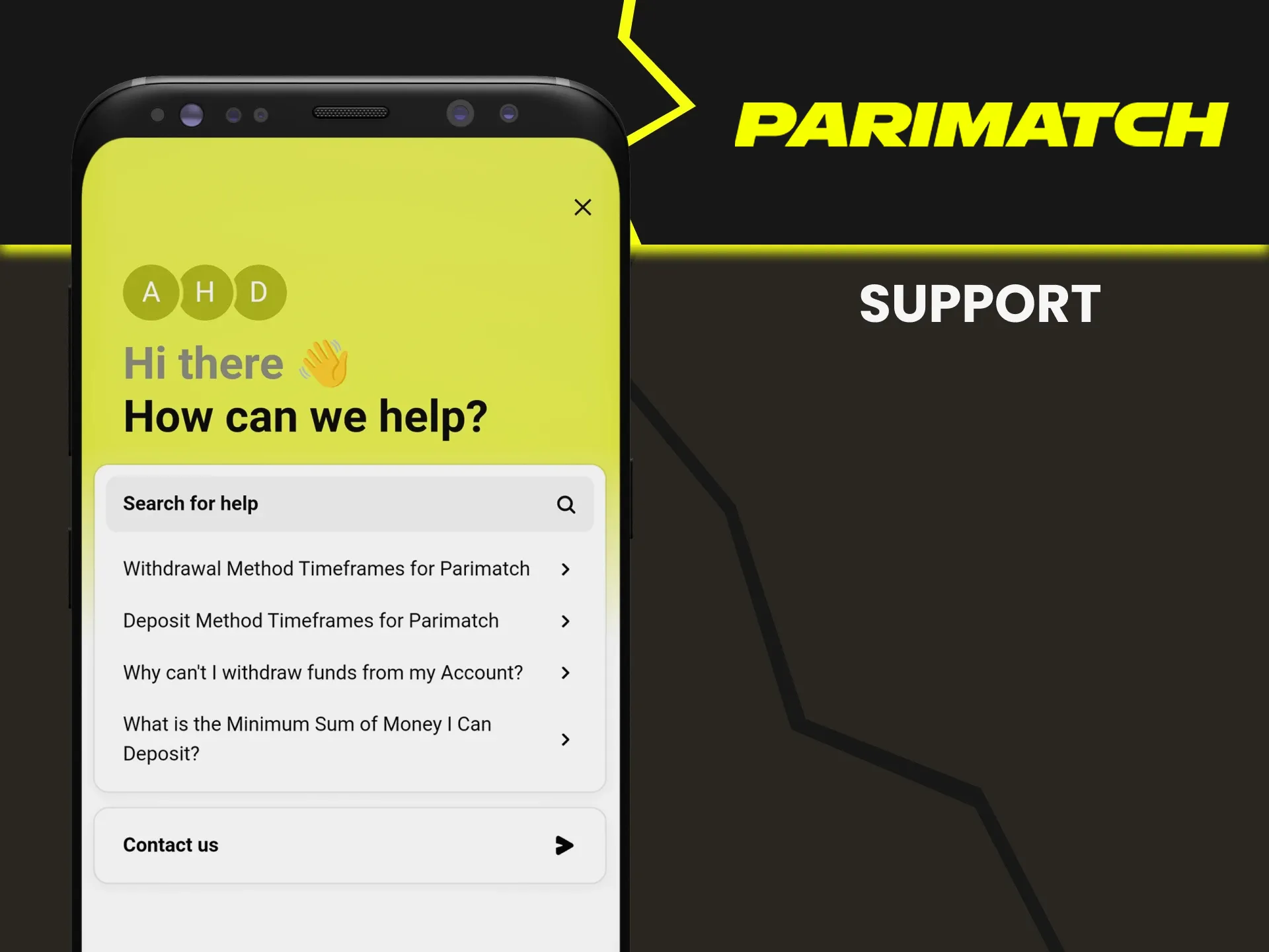 You can contact support regarding payment issues on Parimatch.