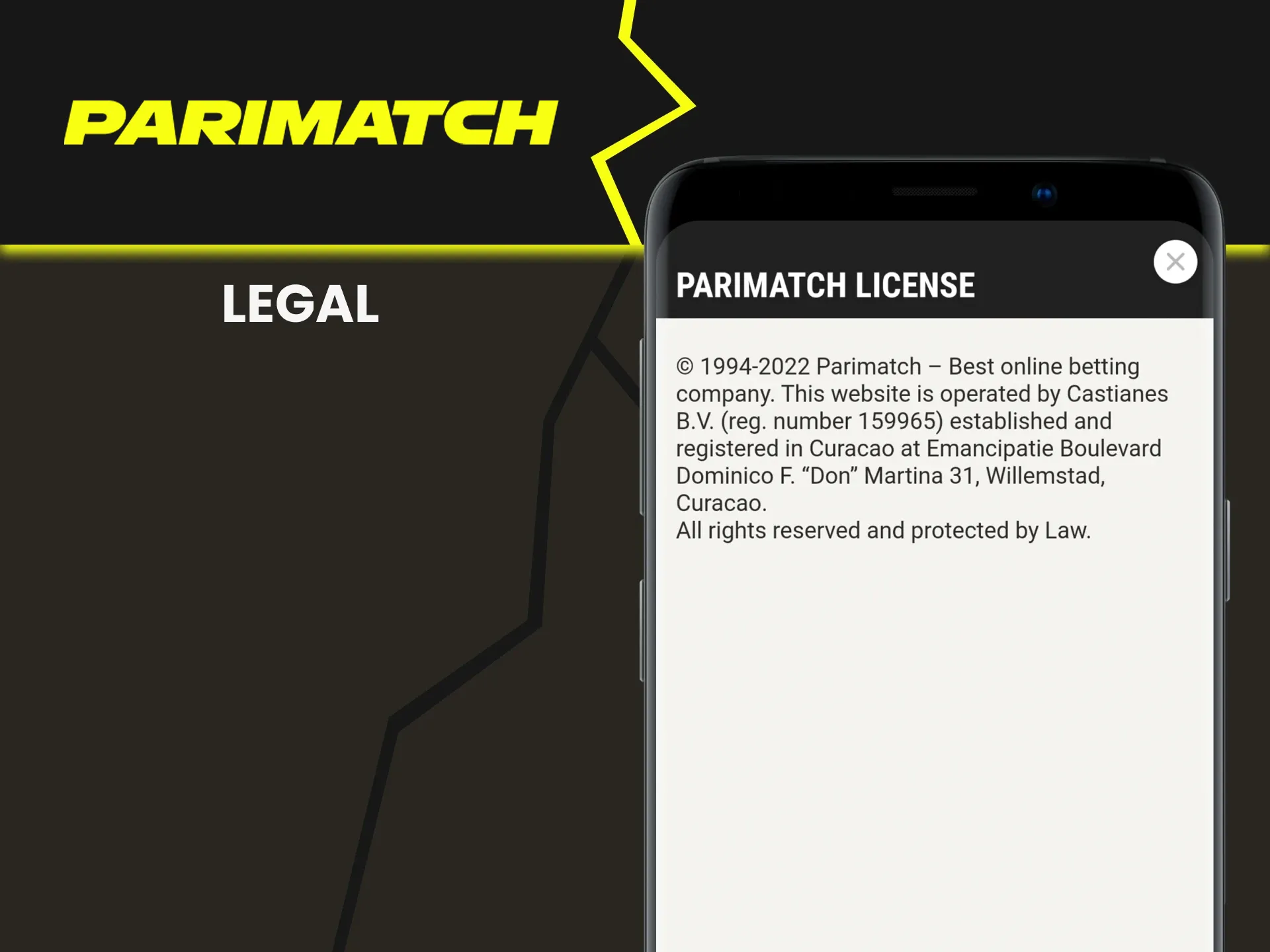 Parimatch has a special license.