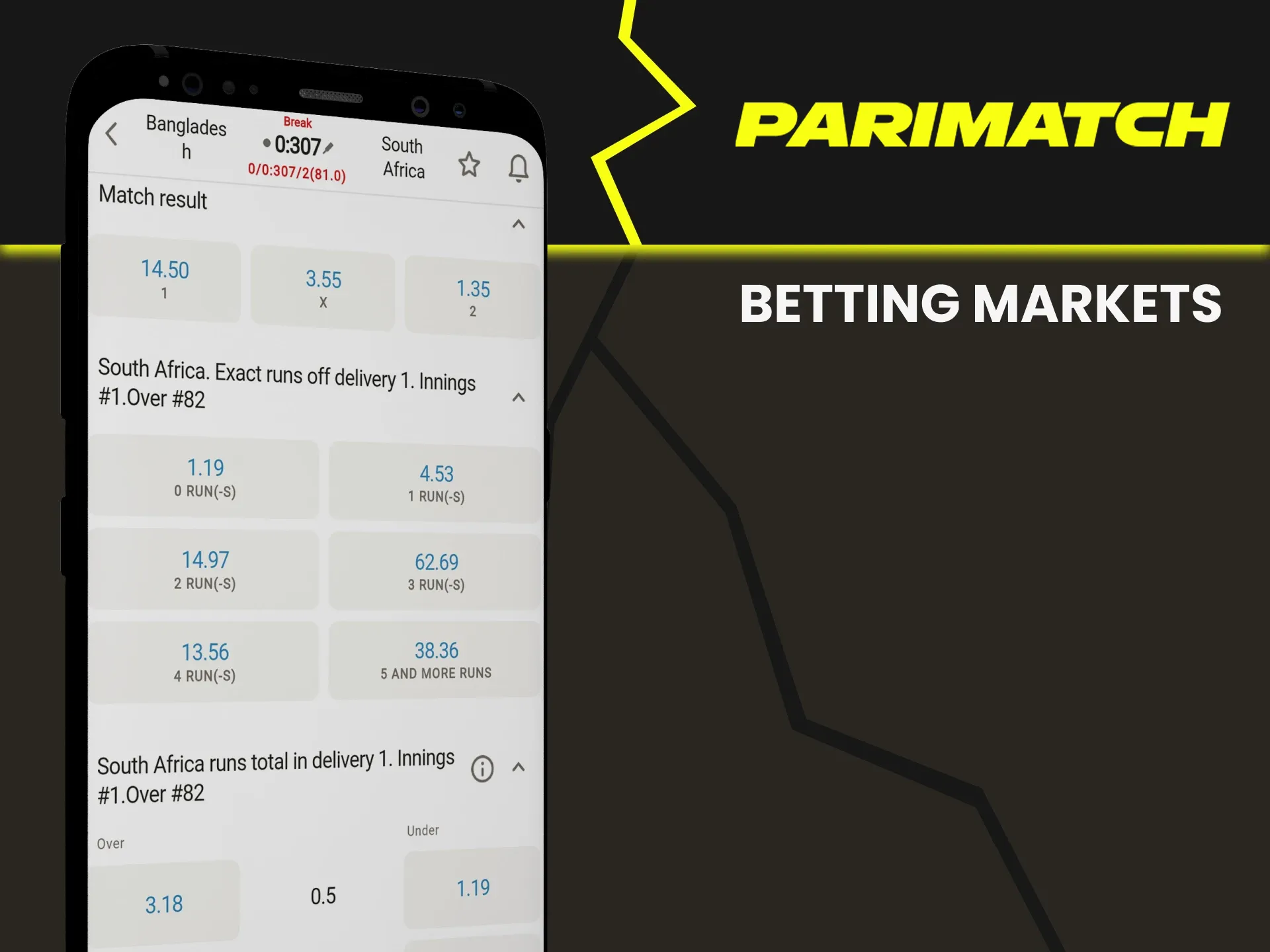 Parimatch has a wide betting market.