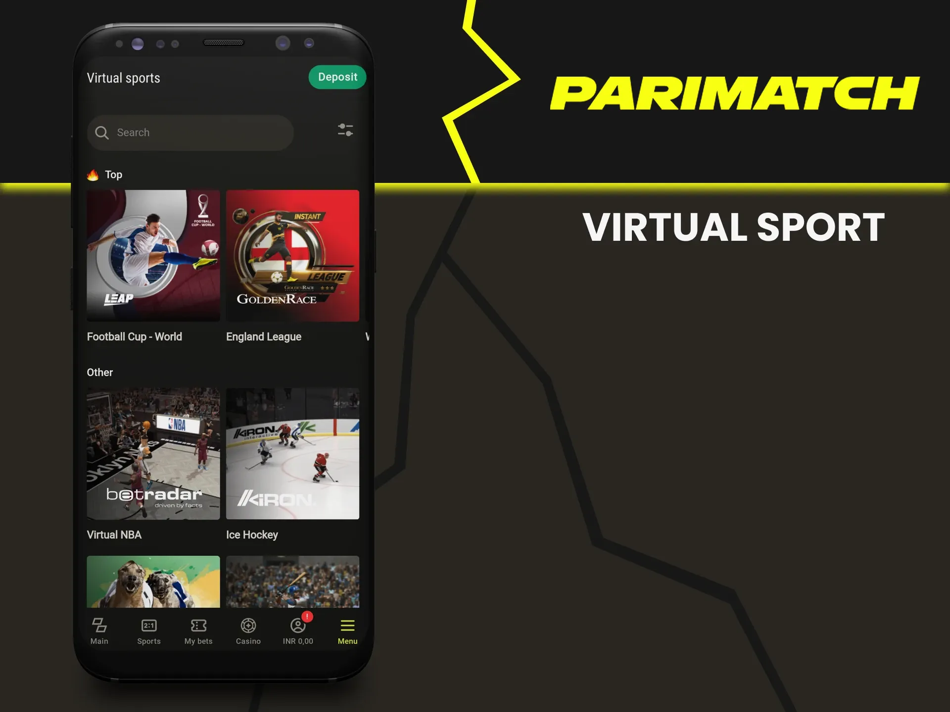 Place bets on virtual sports with Parimatch.